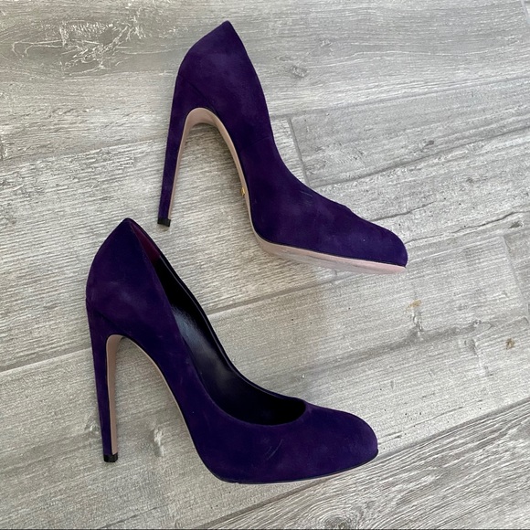 GUCCI purple suede heels - Picture 2 of 6